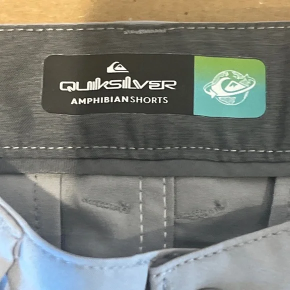 Quiksilver Shorts Mens 26/12 Blue Hybrid Walking Amphibian Stretch Skate Surf - Picture 6 of 13
